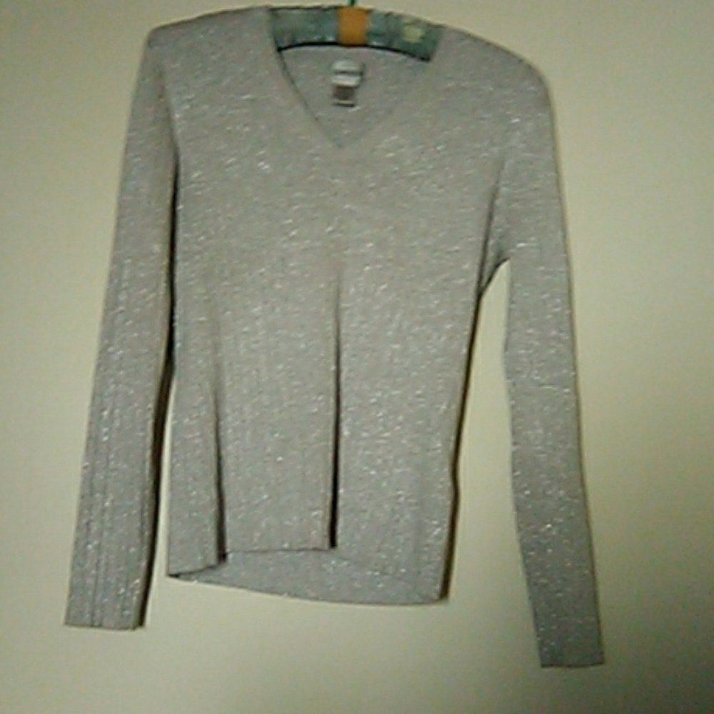Chicos silver metallic blouse